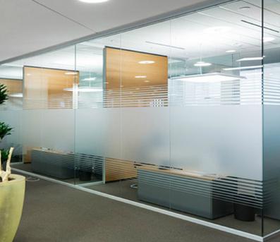 扬州庆亚商务楼 办公楼 写字楼钢化玻璃隔断玻璃门订做安装