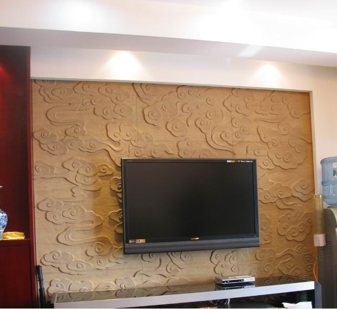 中式砂岩浮雕贴图砂岩拼版电视艺术背景墙